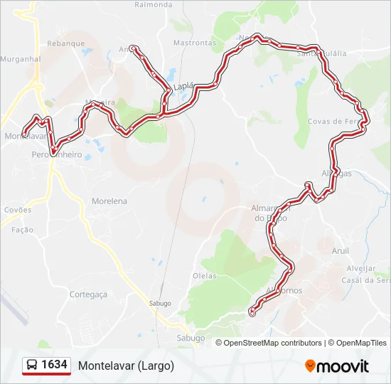 1634 Bus Line Map