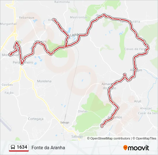 1634 Bus Line Map