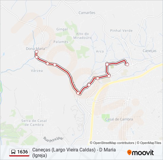 1636 bus Line Map