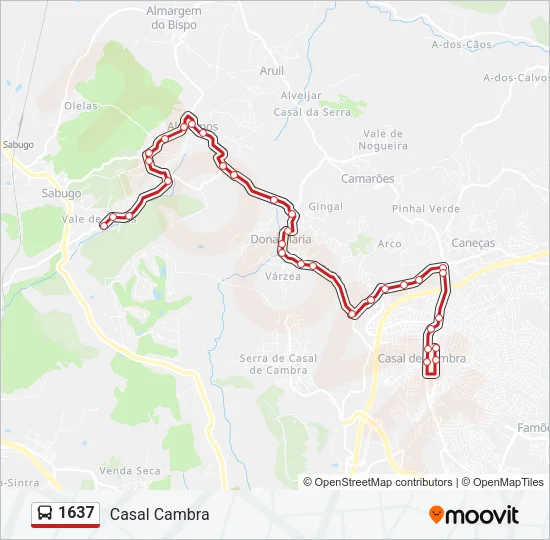 1637 Bus Line Map