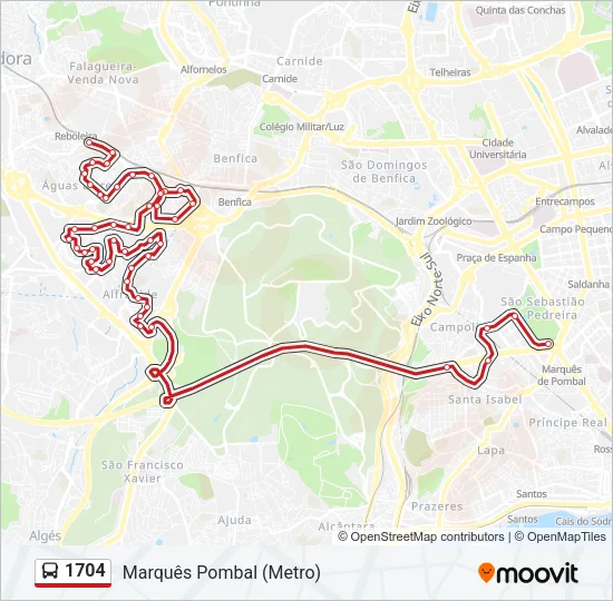 1704 Bus Line Map