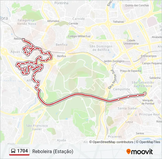 1704 Bus Line Map