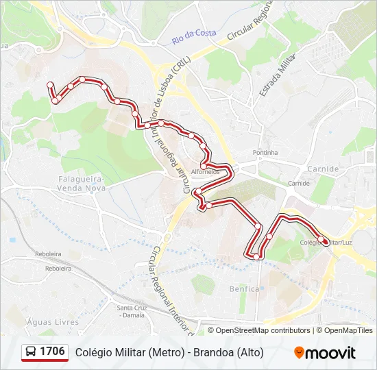 1706 Bus Line Map