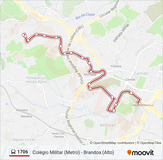 1706 Bus Line Map