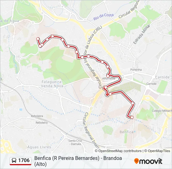 1706 Bus Line Map