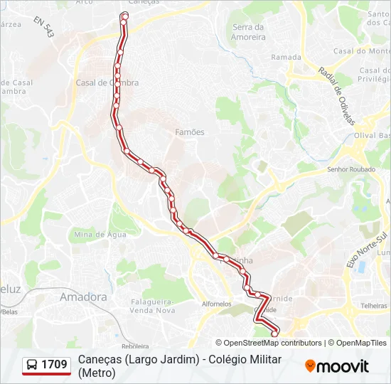 1709 Bus Line Map