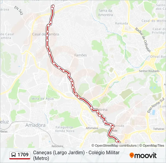 1709 Bus Line Map