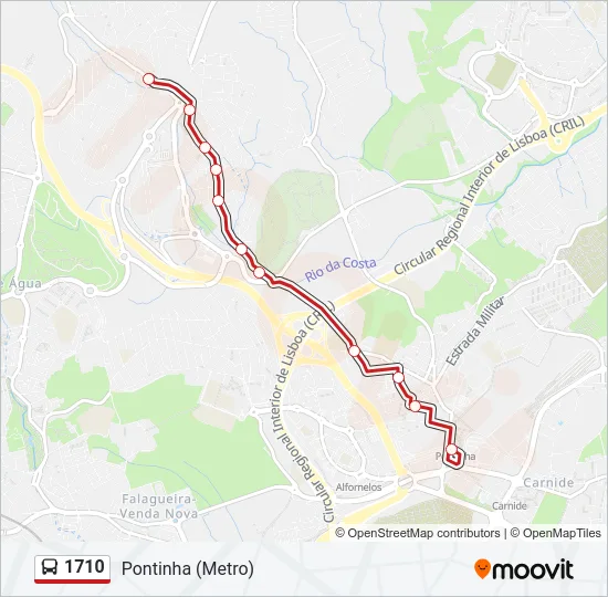 1710 Bus Line Map