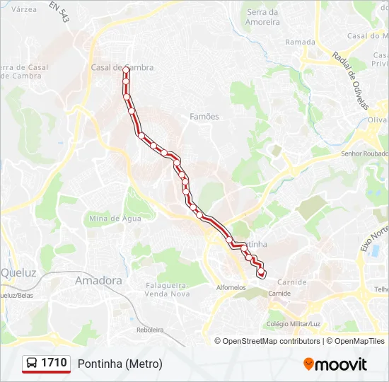 1710 Bus Line Map