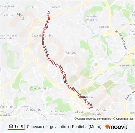 1710 Bus Line Map