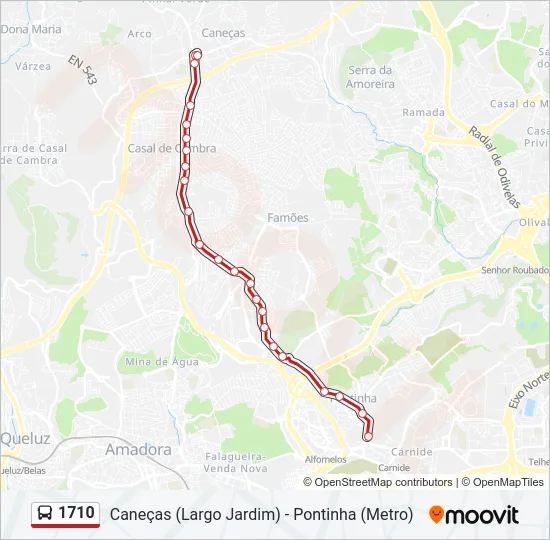 1710 Bus Line Map