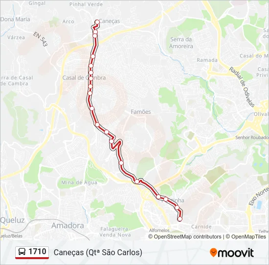 1710 Bus Line Map