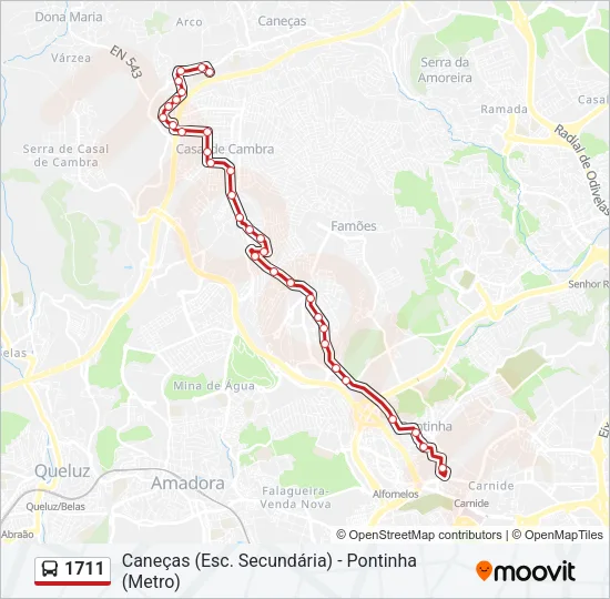 1711 Bus Line Map