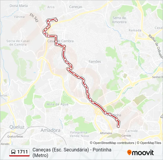 1711 Bus Line Map