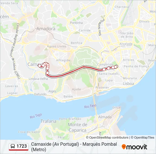 1723 Bus Line Map