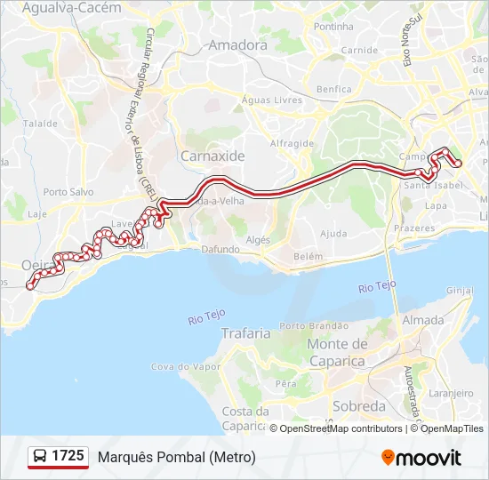 1725 Bus Line Map