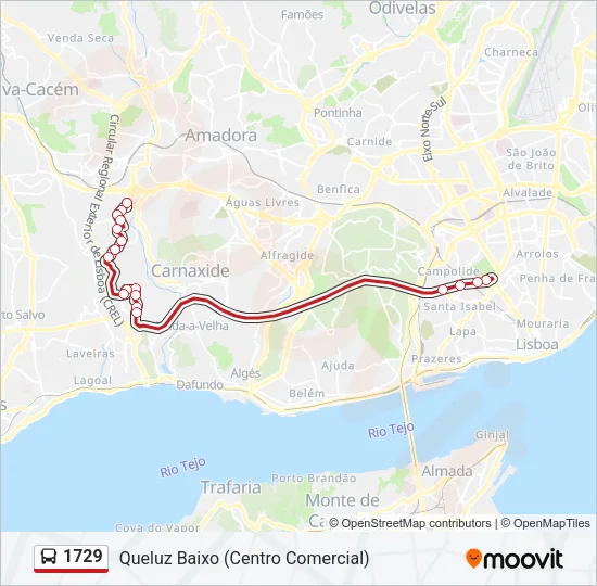 1729 Bus Line Map