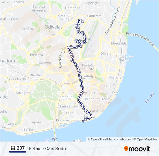 207 Bus Line Map