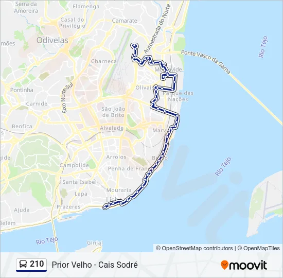 210 Bus Line Map