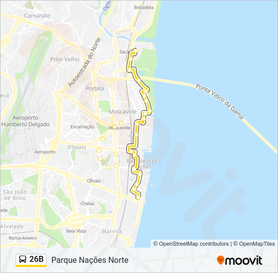 26B Bus Line Map