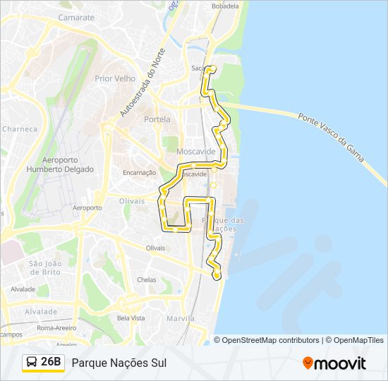 26B Bus Line Map