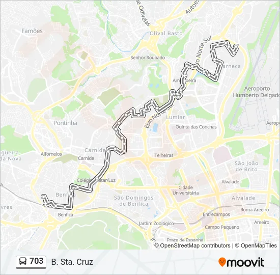 703 Bus Line Map