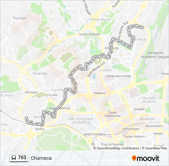 703 Bus Line Map