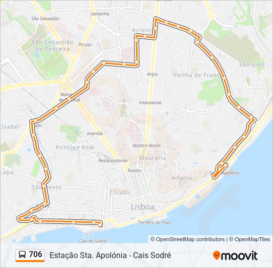 706 Bus Line Map