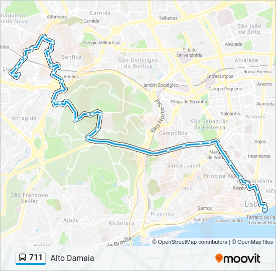 711 Bus Line Map