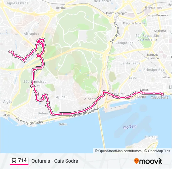 714 Bus Line Map