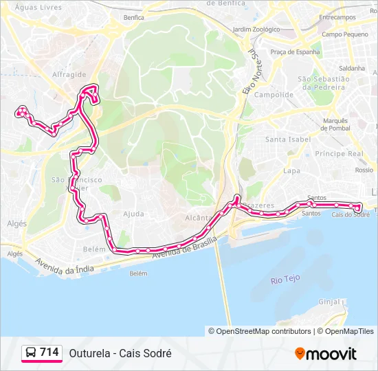 714 Bus Line Map