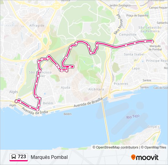 723 Bus Line Map