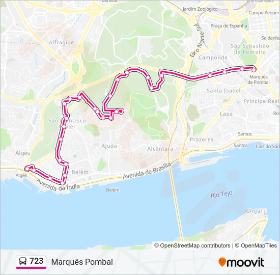 723 Bus Line Map
