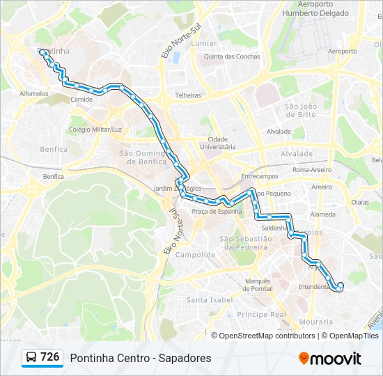 726 Bus Line Map