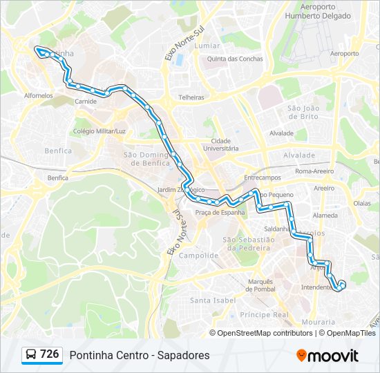 726 Bus Line Map