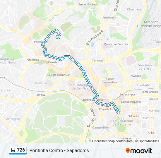 726 Bus Line Map