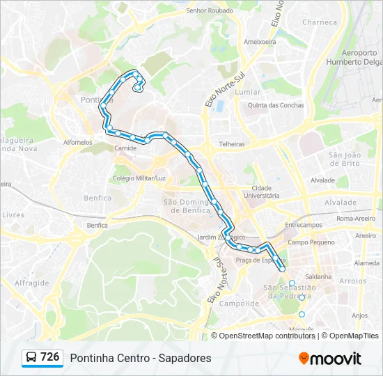 726 Bus Line Map