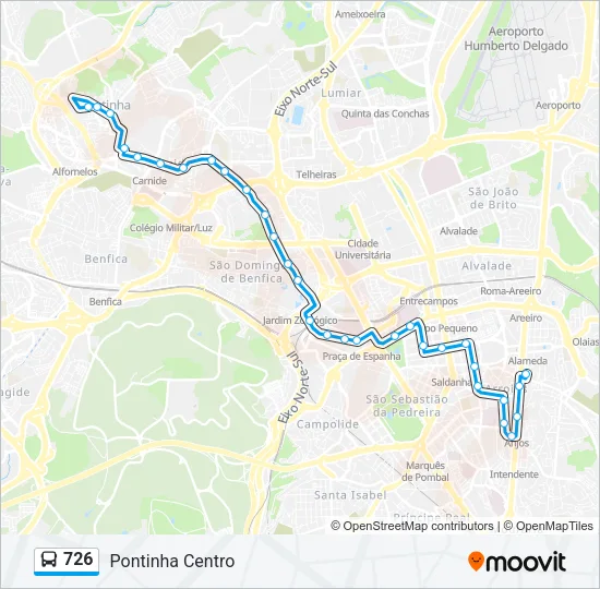 726 Bus Line Map