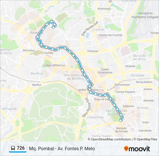 726 Bus Line Map