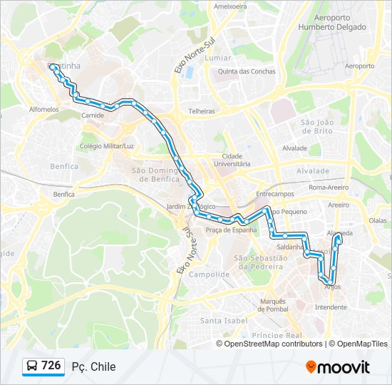 726 Bus Line Map