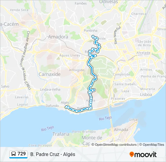 729 Bus Line Map