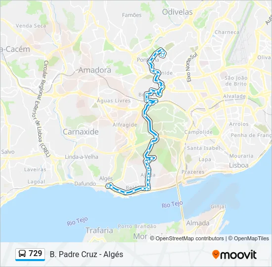 729 Bus Line Map