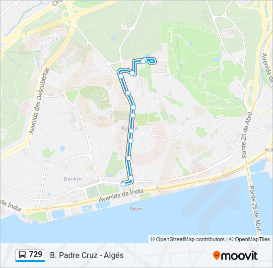 729 Bus Line Map