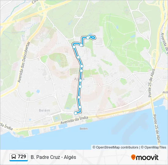 729 Bus Line Map