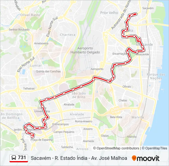 731 Bus Line Map