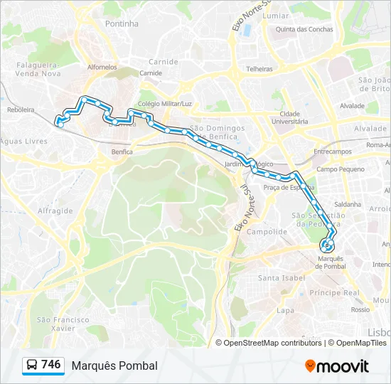 746 Bus Line Map