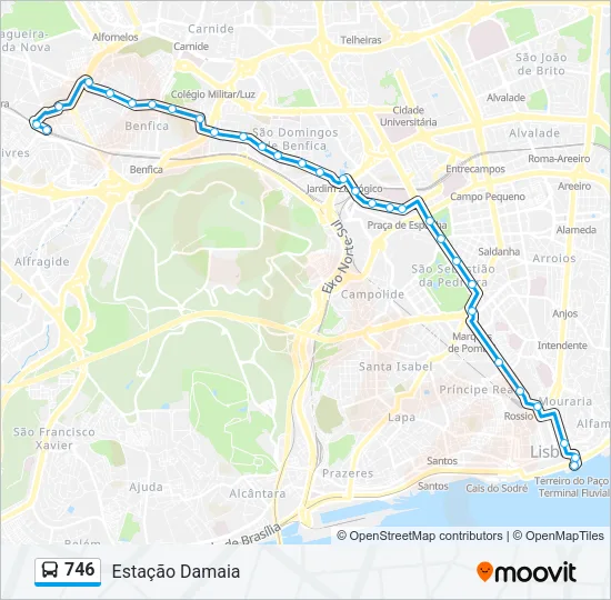 746 Bus Line Map