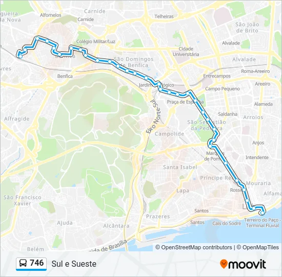 746 Bus Line Map
