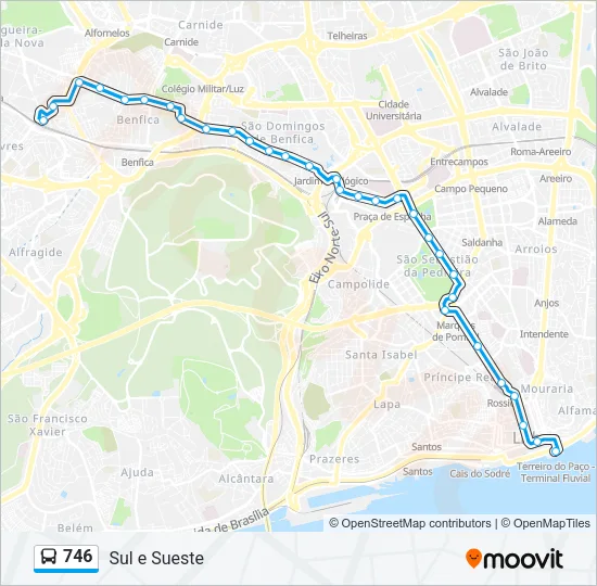 746 Bus Line Map