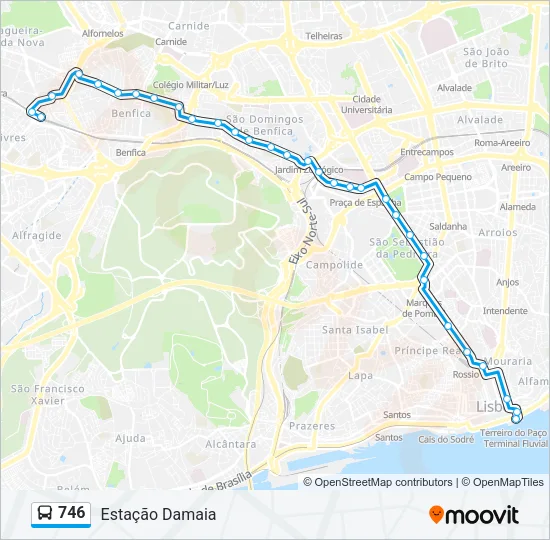 746 Bus Line Map
